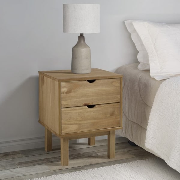 vidaXL Sängbord OTTA 45x39x57 cm massiv furu Brun