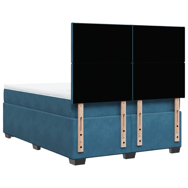 vidaXL Ramsäng med madrass blå 140x190 cm sammet Blå