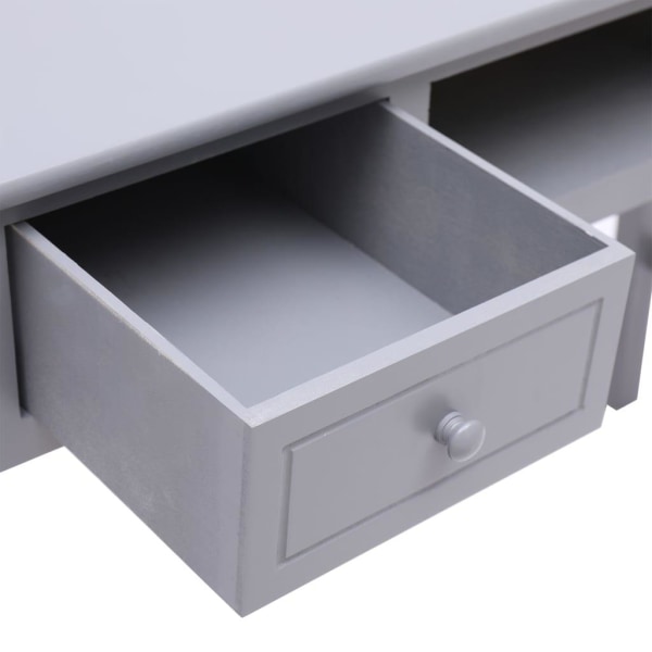 vidaXL Skrivbord grå 108x45x76 cm massivt kejsarträ Grå