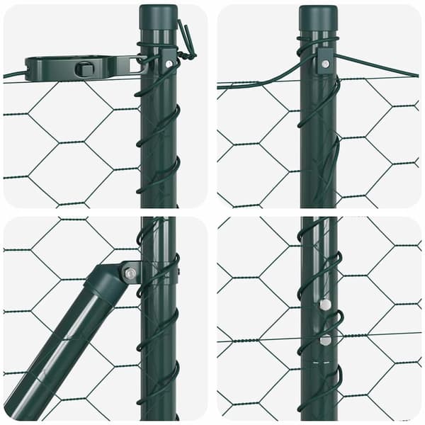 vidaXL Hexagonal stängsel med betongfundament 100 x 1,2 m Grön Mesh Grön
