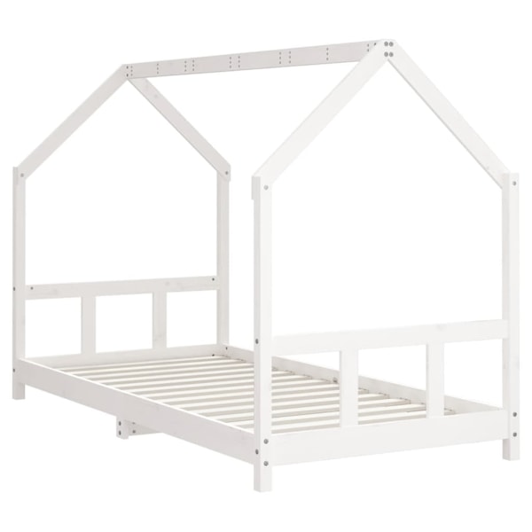 vidaXL Sängram för barnsäng vit 90x200 cm massiv furu Vit