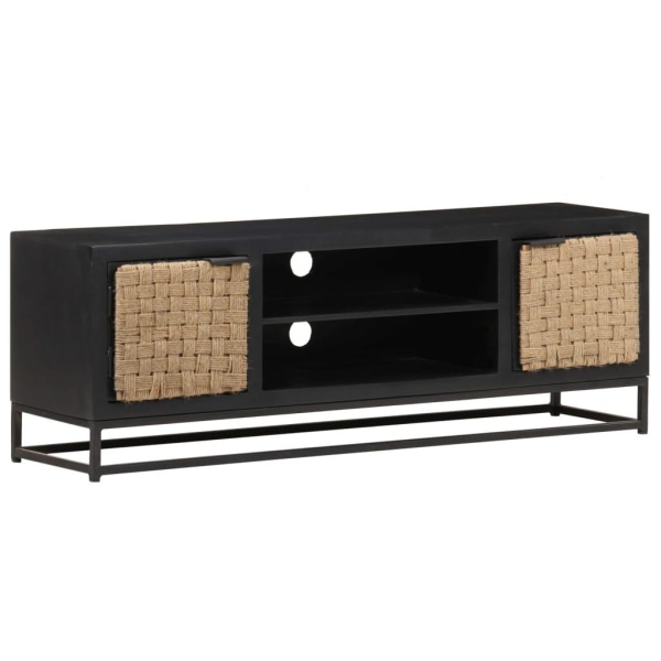 vidaXL Tv-bänk 120x30x40 cm massivt mangoträ Svart