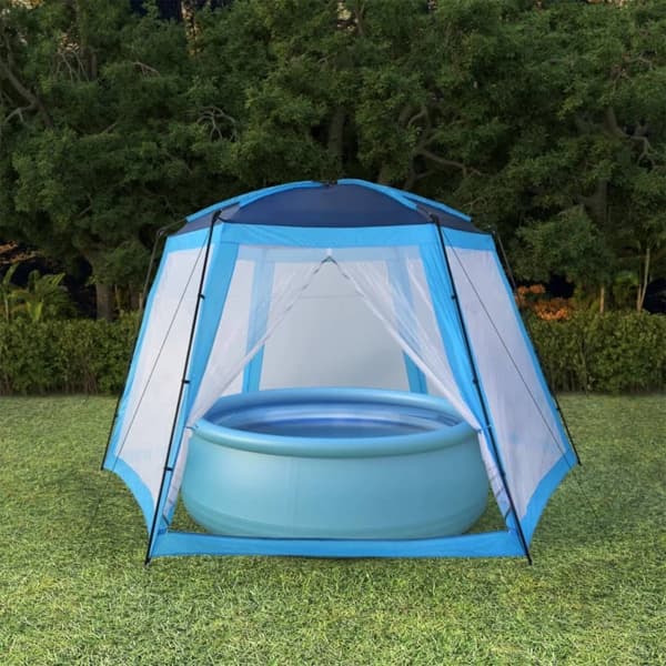 vidaXL Pooltält tyg 500x433x250 cm blå Blå
