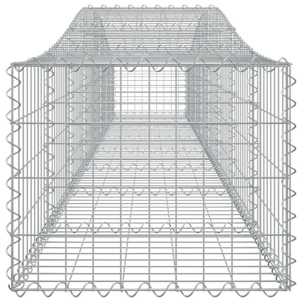 vidaXL Gabioner bågformade 8 st 400x50x40/60 cm galvaniserat järn Silver