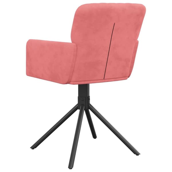 vidaXL Snurrbara matstolar 2 st rosa sammet Rosa