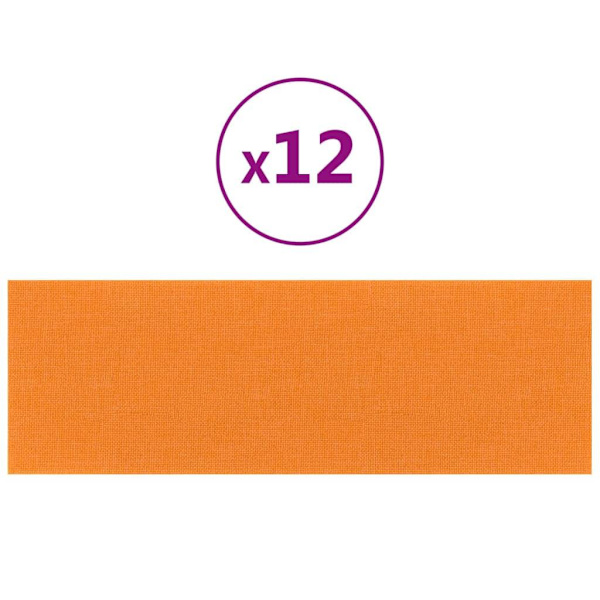 vidaXL Väggpaneler 12 st ljusgul 90x30 cm tyg 3,24 m² Gul