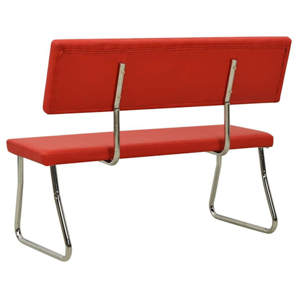 vidaXL Bänk 110 cm röd konstläder Röd