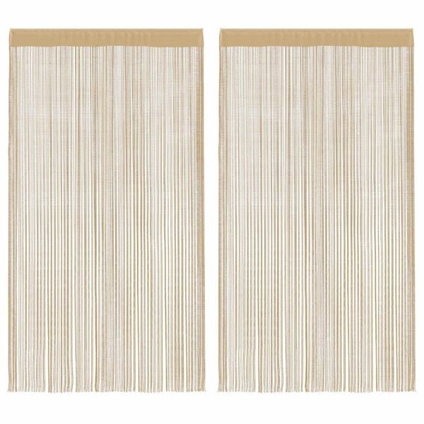 vidaXL Trådgardiner 2 st 100x250 cm beige Beige