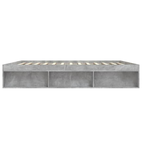 vidaXL Sängram betonggrå 200x200 cm Grå