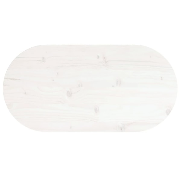 vidaXL Bordsskiva vit 60x30x2,5 cm oval massiv furu Vit