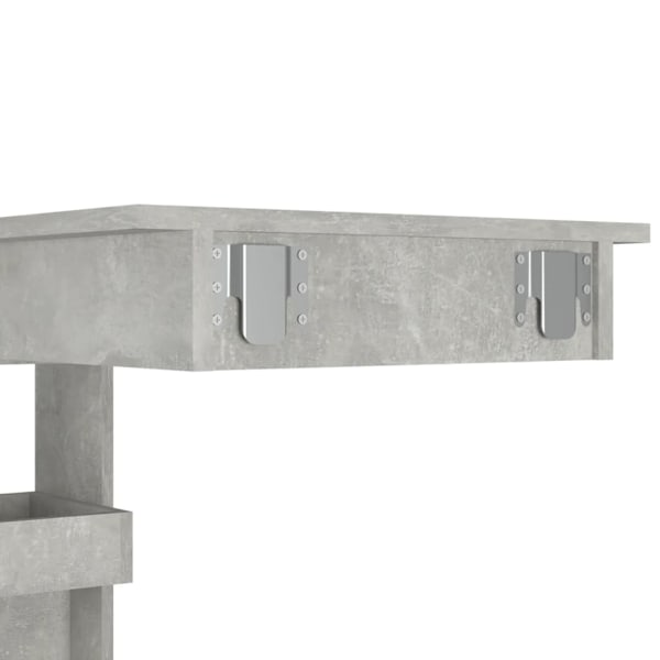 vidaXL Barbord väggmonterat betonggrå 102x45x103,5 cm konstruerat trä grå