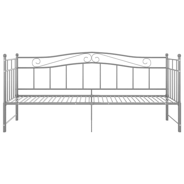 vidaXL Utdragbar sängram bäddsoffa grå metall 90x200 cm grå