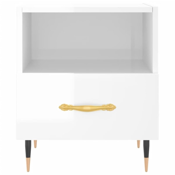 vidaXL Sängbord vit högglans 40x35x47,5 cm konstruerat trä Vit