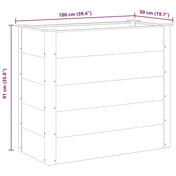 vidaXL Odlingslåda upphöjd WPC 100x50x91 cm grå grå