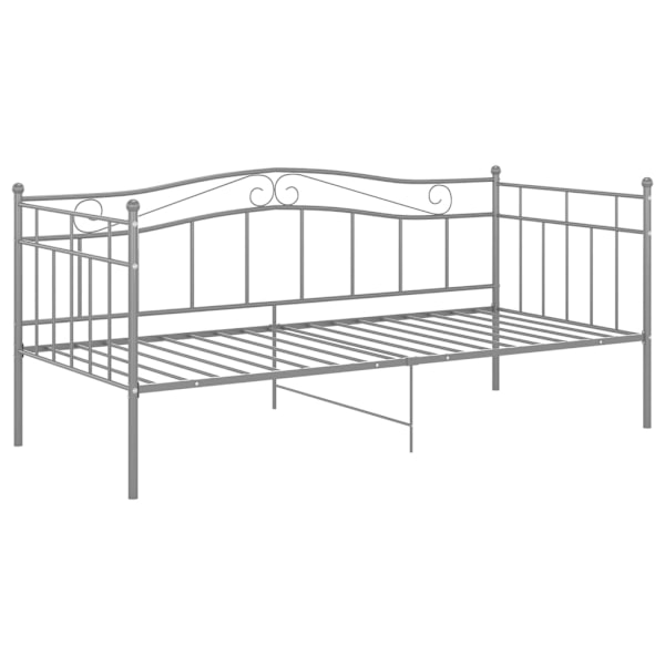 vidaXL Sängram bäddsoffa grå metall 90x200 cm grå