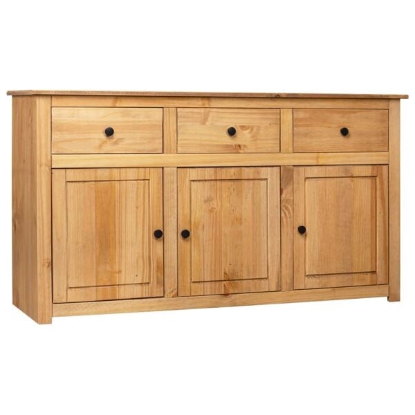 vidaXL Skänk 135x40x80 cm massiv furu panama Brun