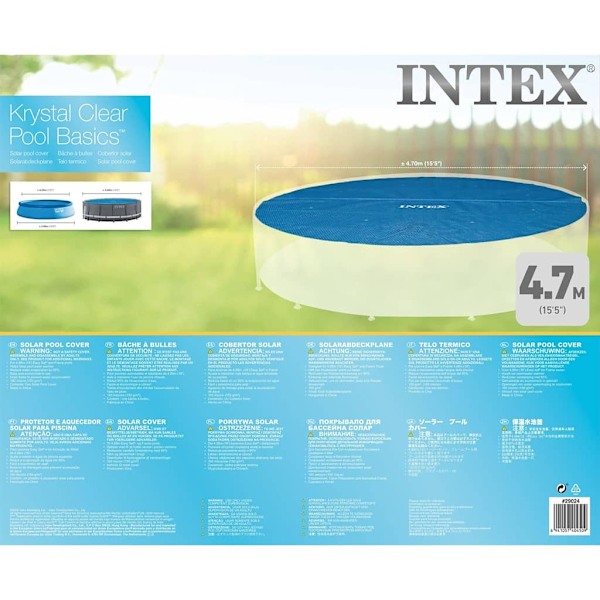 INTEX Poolöverdrag solenergi runt 488 cm Blå