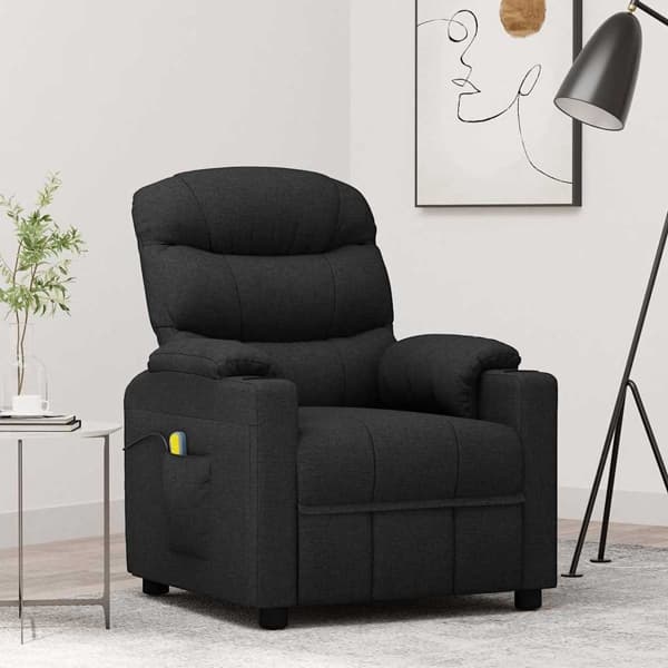 vidaXL Massagefåtölj svart tyg art