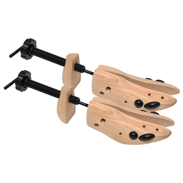 vidaXL Skoblock 2 par stl. 36-40 massiv furu Brun