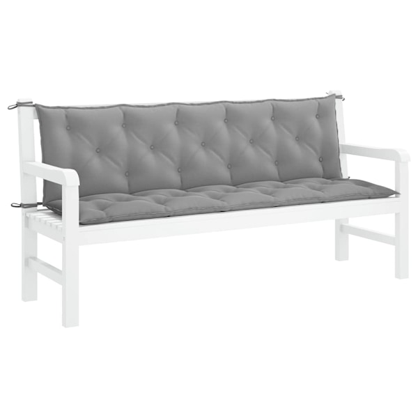 vidaXL Bänkdyna för trädgården grå 180x(50+50)x7 cm oxfordtyg grå