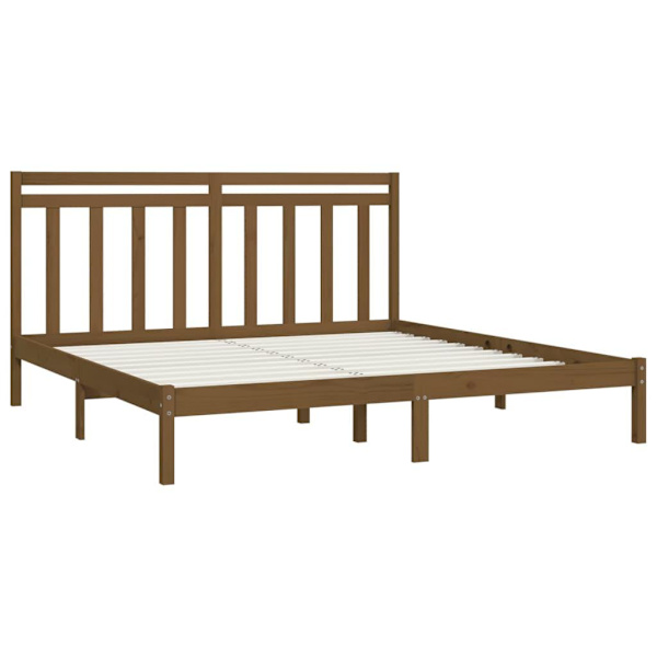 vidaXL Sängram honungsbrun massivt trä 200x200 cm Brun