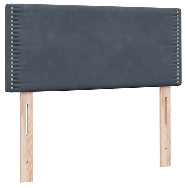 vidaXL Resårsäng med madrass mörkgrå 90x220 cm sammet Grå