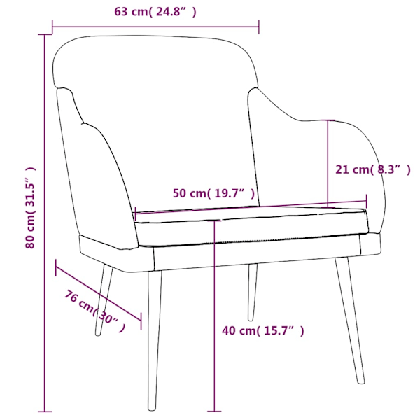 vidaXL Fåtölj ljusgrå 63x76x80 cm sammet Grå