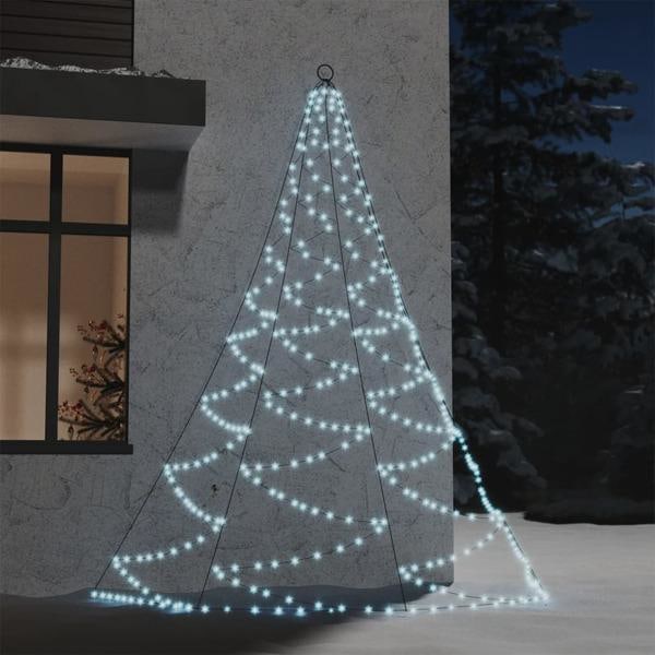 vidaXL Hängande julgran med metallkrok 260 LED kallvit 3 m inne/ute Vit