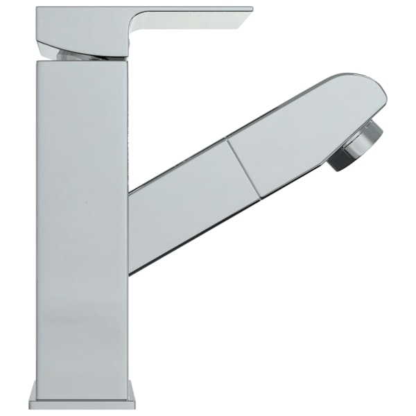 vidaXL Badrumsblandare med utdragbar pip kromad finish 157x172 mm Silver