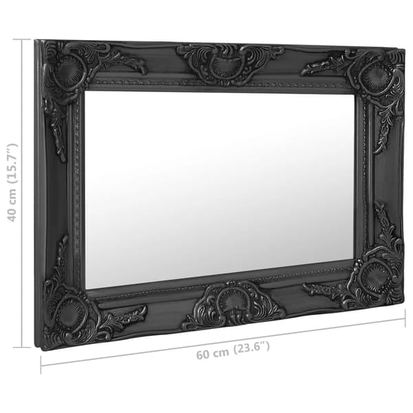 vidaXL Väggspegel barockstil 60x40 cm svart Svart