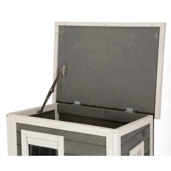 Kerbl Katthus för utomhusbruk Family 57x55x80 cm grå och vit multifärg