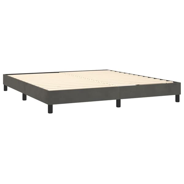 vidaXL Ramsäng med madrass mörkgrå 160x200 cm sammet Grå