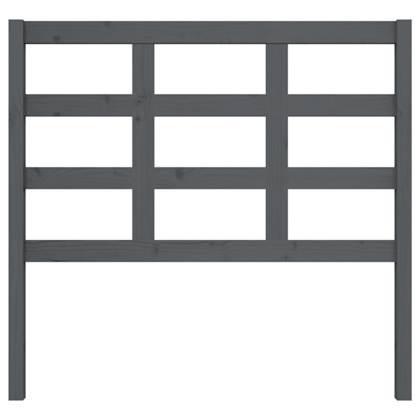 vidaXL Sänggavel grå 105,5x4x100 cm massiv furu Grå