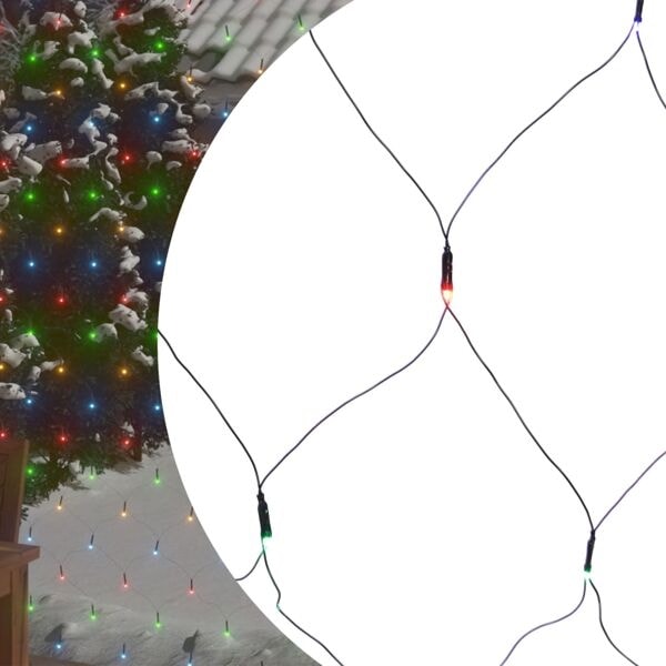vidaXL Ljusnät flerfärgad 3x3 m 306 LED inne/ute multifärg