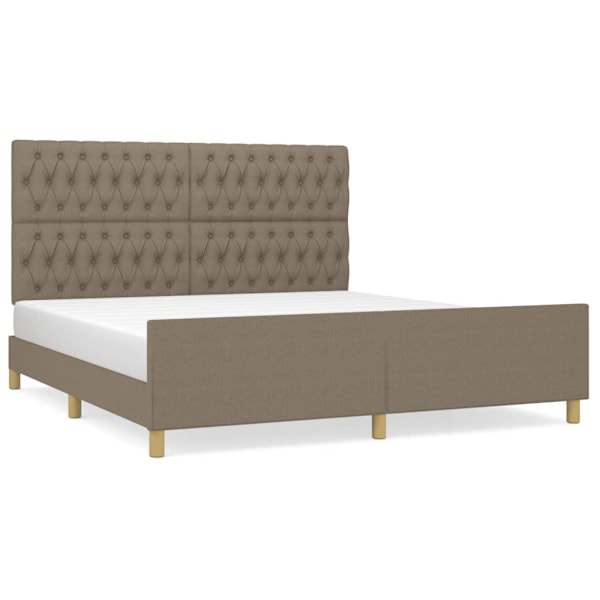 vidaXL Sängram utan madrass taupe 180x200 cm tyg Taupe