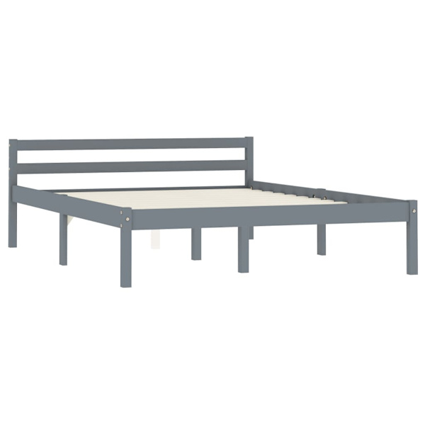 vidaXL Sängram grå massiv furu 120x200 cm grå
