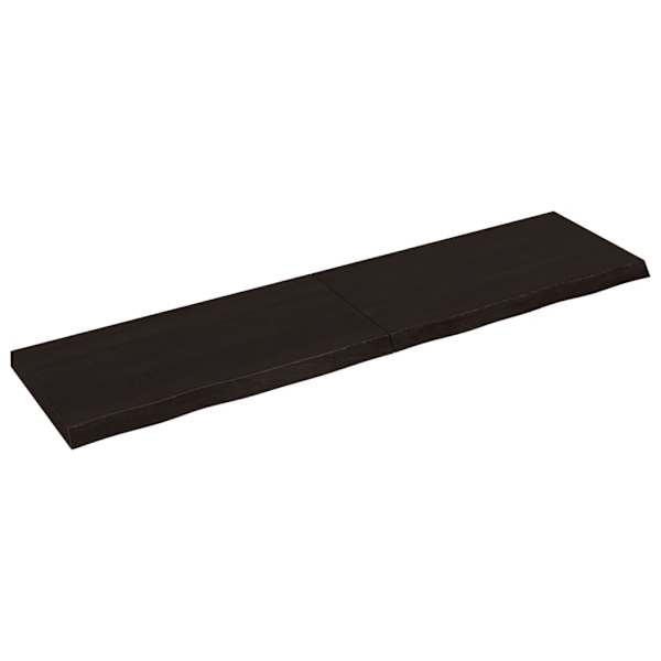 vidaXL Bordsskiva mörkbrun 200x50x(2-6) cm behandlad massiv ek Brun