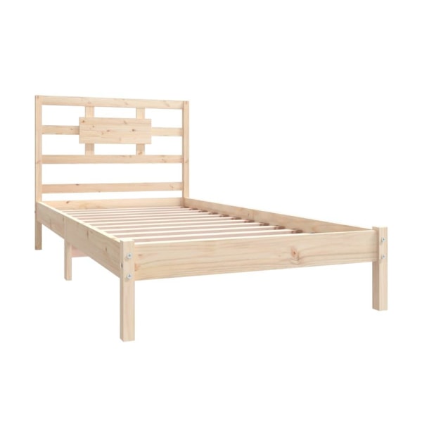 vidaXL Sängram massivt trä 90x200 cm Brun