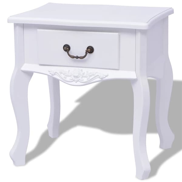 vidaXL Nattduksbord MDF vit Vit