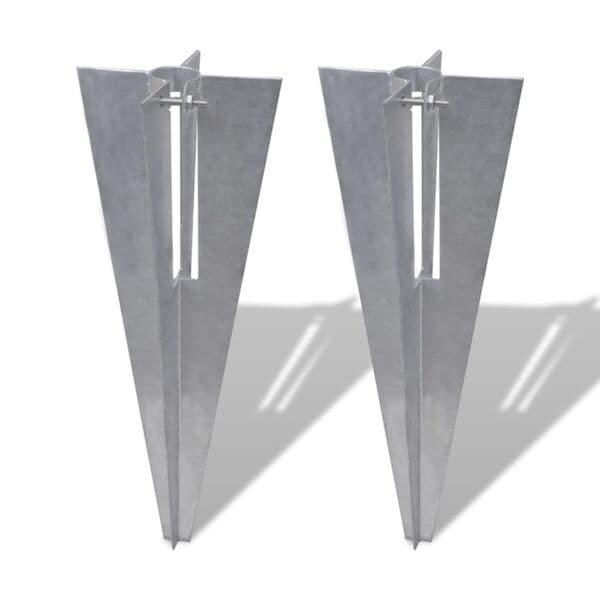 vidaXL Stolpfundament 2-pack Silver