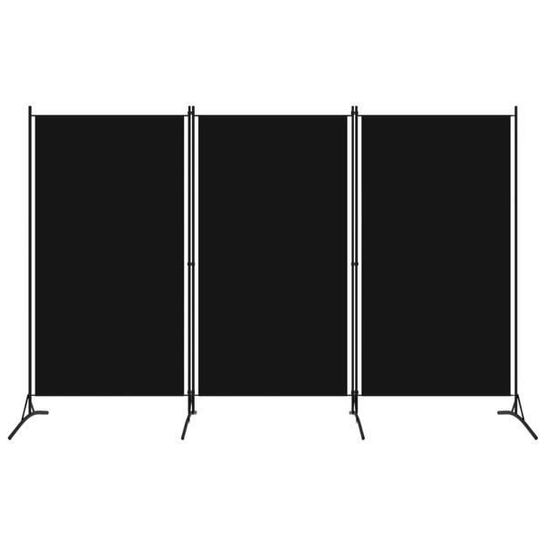 vidaXL Rumsavdelare 3 paneler svart 260x180 cm Svart