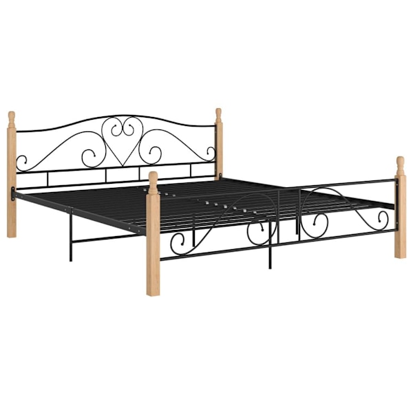 vidaXL Sängram svart metall 180x200 cm Svart