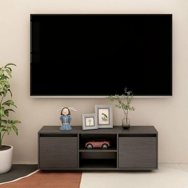 vidaXL Tv-bänk grå 110x30x40 cm massiv furu grå