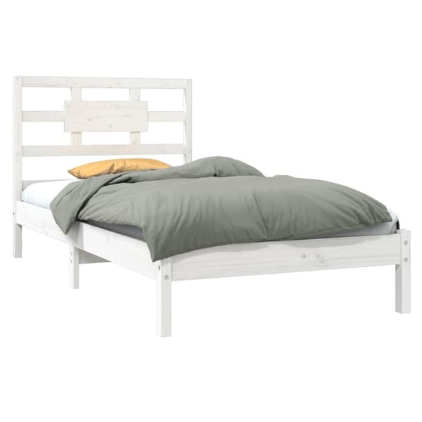 vidaXL Sängram vit massivt trä 100x200 cm Vit