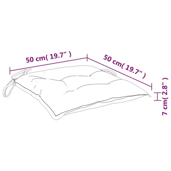 vidaXL Stolsdynor 2 st grå 50x50x7 cm oxfordtyg grå