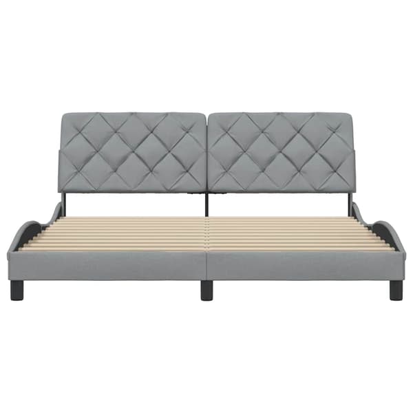 vidaXL Sängram utan madrass ljusgrå 180x200 cm tyg Grå