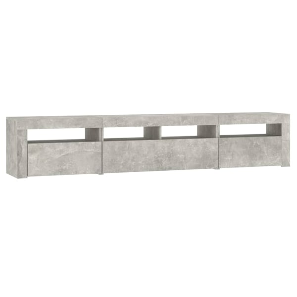 vidaXL Tv-bänk med LED-belysning betonggrå 210x35x40 cm Grå