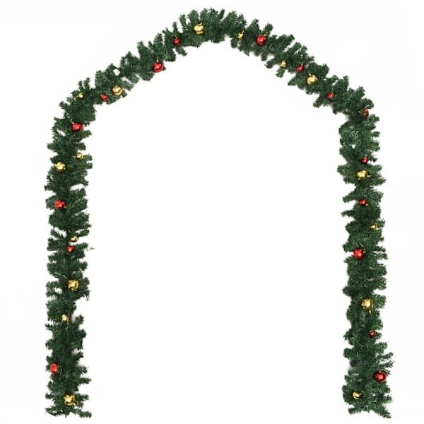 vidaXL Julgirlanger 4 st med julkulor grön 270 cm PVC Grön