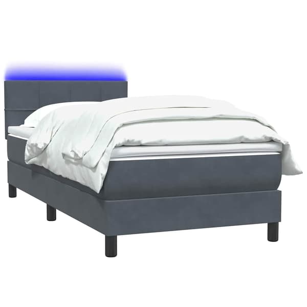 vidaXL Ramsäng med madrass mörkgrå 80x220 cm sammet Grå