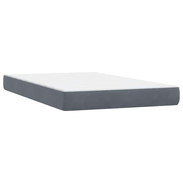 vidaXL Ramsäng med madrass mörkgrå 120x220 cm sammet Grå